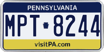 PA license plate MPT8244