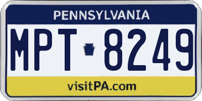 PA license plate MPT8249