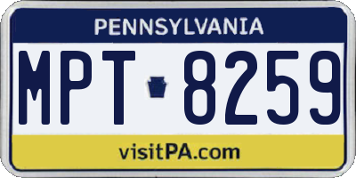 PA license plate MPT8259