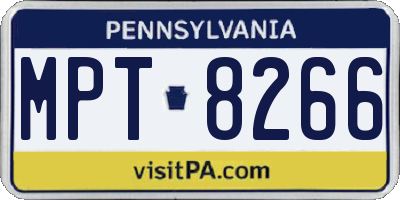 PA license plate MPT8266