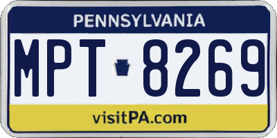 PA license plate MPT8269