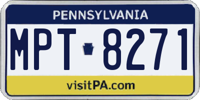 PA license plate MPT8271