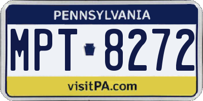 PA license plate MPT8272