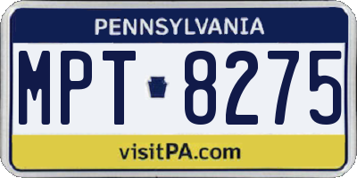 PA license plate MPT8275