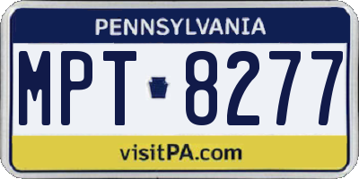 PA license plate MPT8277