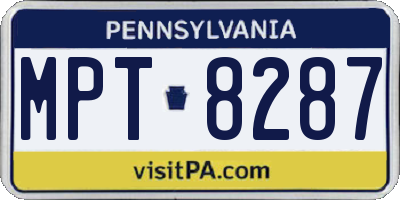 PA license plate MPT8287