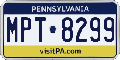 PA license plate MPT8299