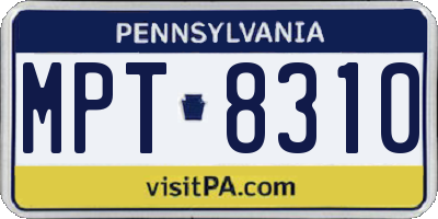 PA license plate MPT8310