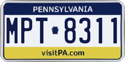 PA license plate MPT8311