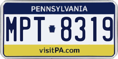 PA license plate MPT8319