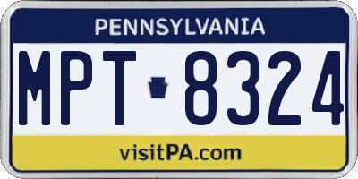 PA license plate MPT8324