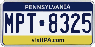 PA license plate MPT8325