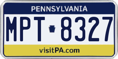 PA license plate MPT8327