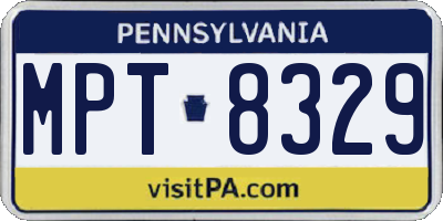 PA license plate MPT8329