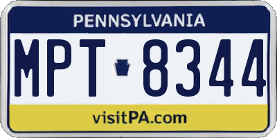 PA license plate MPT8344