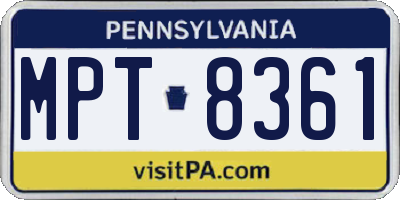 PA license plate MPT8361