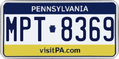 PA license plate MPT8369
