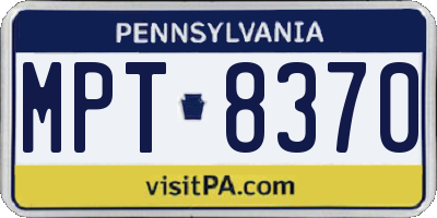 PA license plate MPT8370