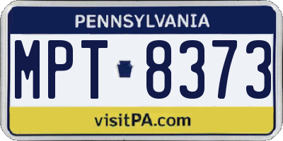 PA license plate MPT8373
