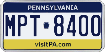 PA license plate MPT8400