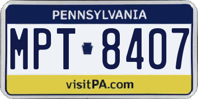 PA license plate MPT8407