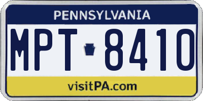 PA license plate MPT8410