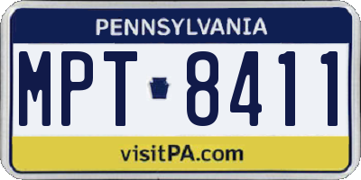 PA license plate MPT8411
