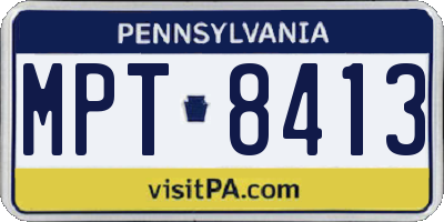 PA license plate MPT8413