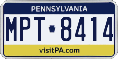 PA license plate MPT8414