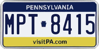 PA license plate MPT8415