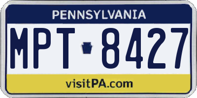 PA license plate MPT8427