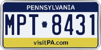 PA license plate MPT8431