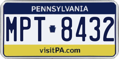PA license plate MPT8432