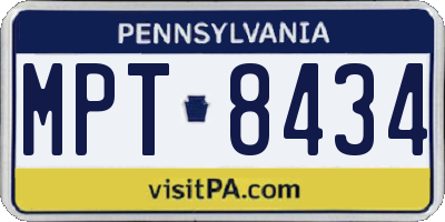 PA license plate MPT8434