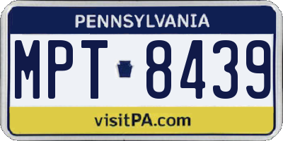 PA license plate MPT8439