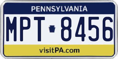 PA license plate MPT8456