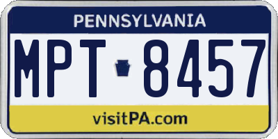 PA license plate MPT8457