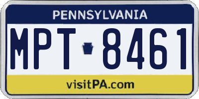 PA license plate MPT8461