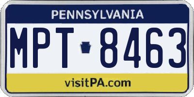 PA license plate MPT8463