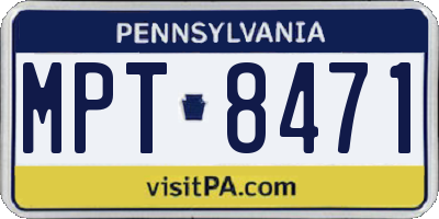 PA license plate MPT8471