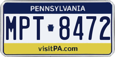 PA license plate MPT8472