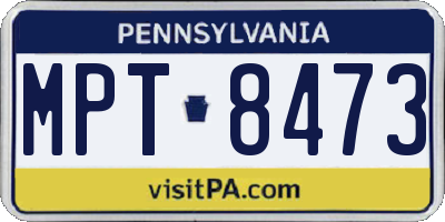 PA license plate MPT8473