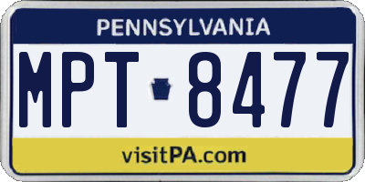 PA license plate MPT8477