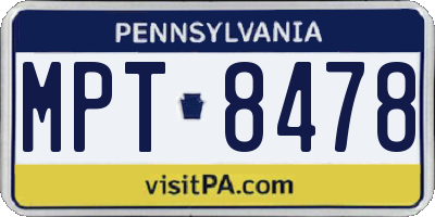 PA license plate MPT8478