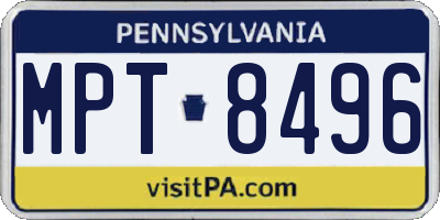 PA license plate MPT8496