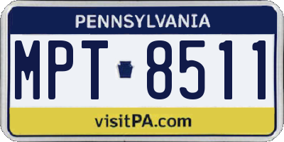 PA license plate MPT8511