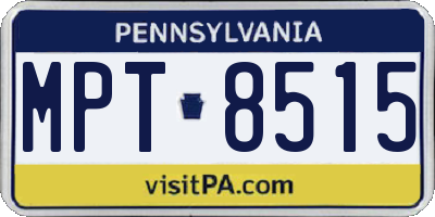PA license plate MPT8515