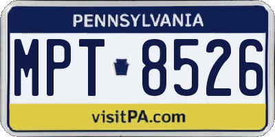 PA license plate MPT8526