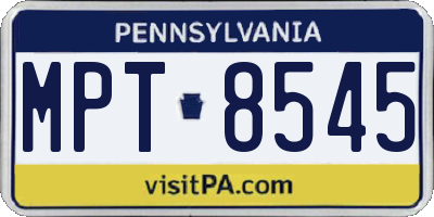 PA license plate MPT8545