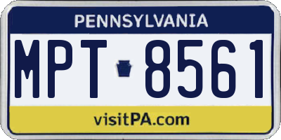 PA license plate MPT8561